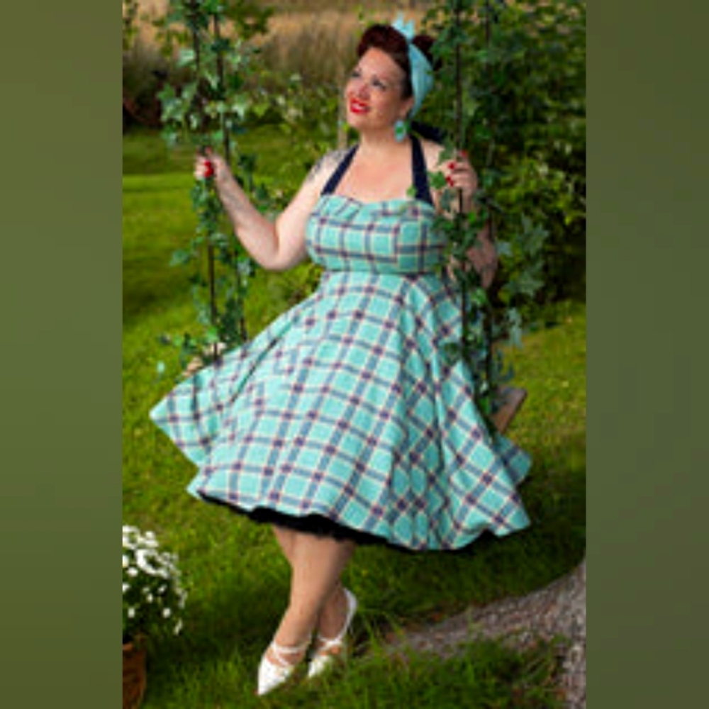 Dolly and Dotty Turquoise Tartan Dress